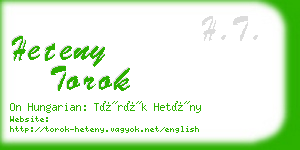 heteny torok business card
